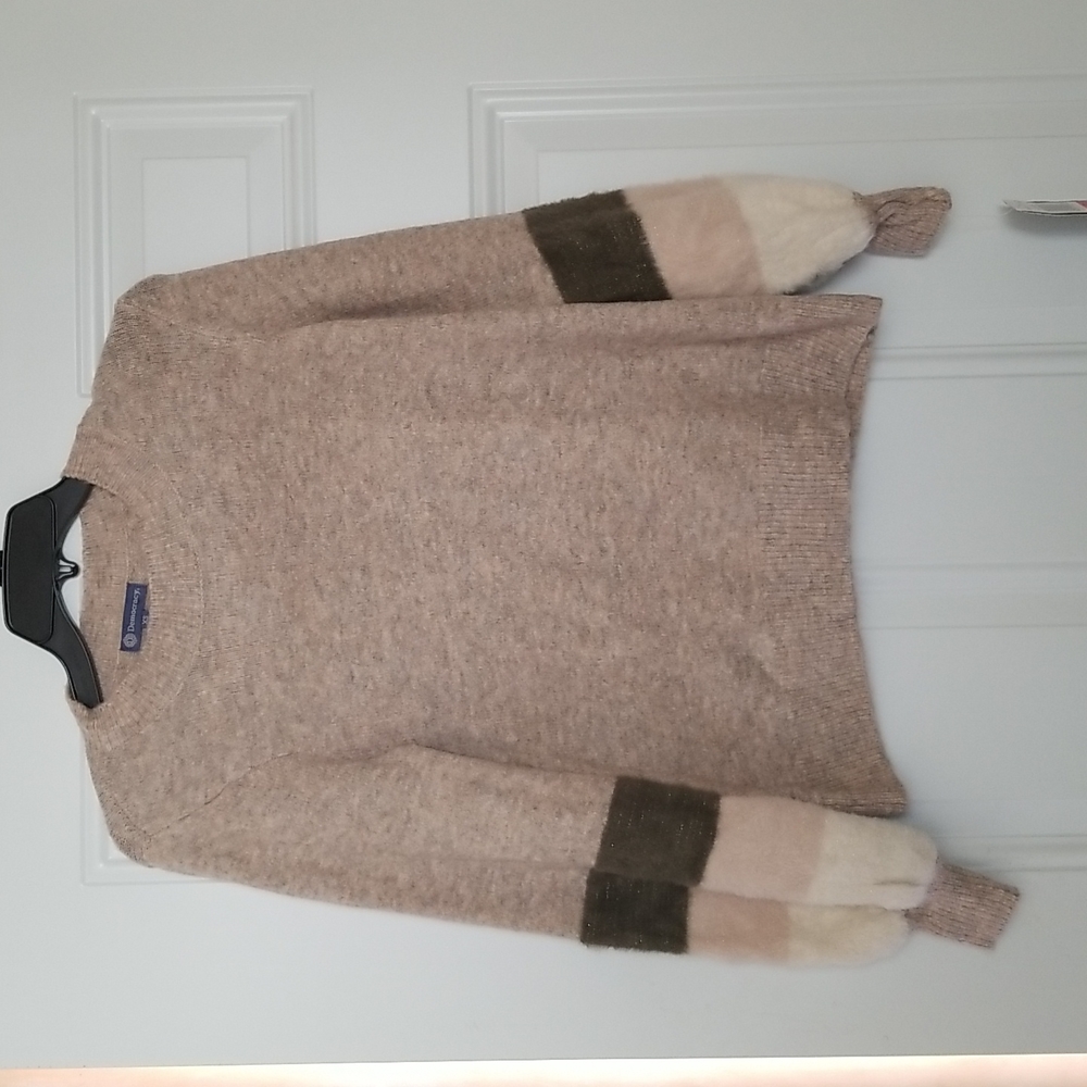 Democracy Tan Crew Neck Sweater